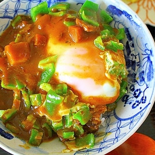 半熟たまごカレー丼＊朝ごはん